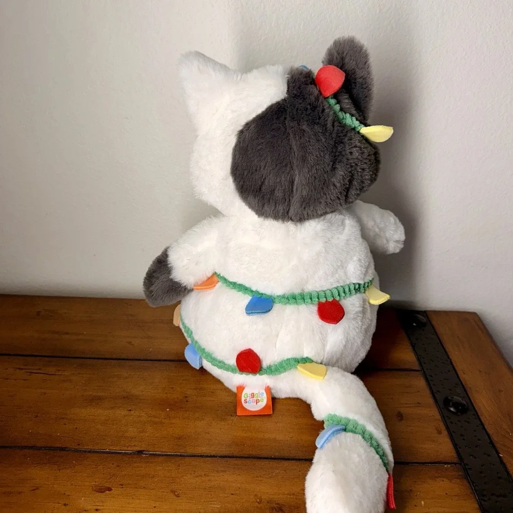 Gigglescape Cat Kitty Plush Stuffed Animal Toy with Christmas Lights, Cat Lovers